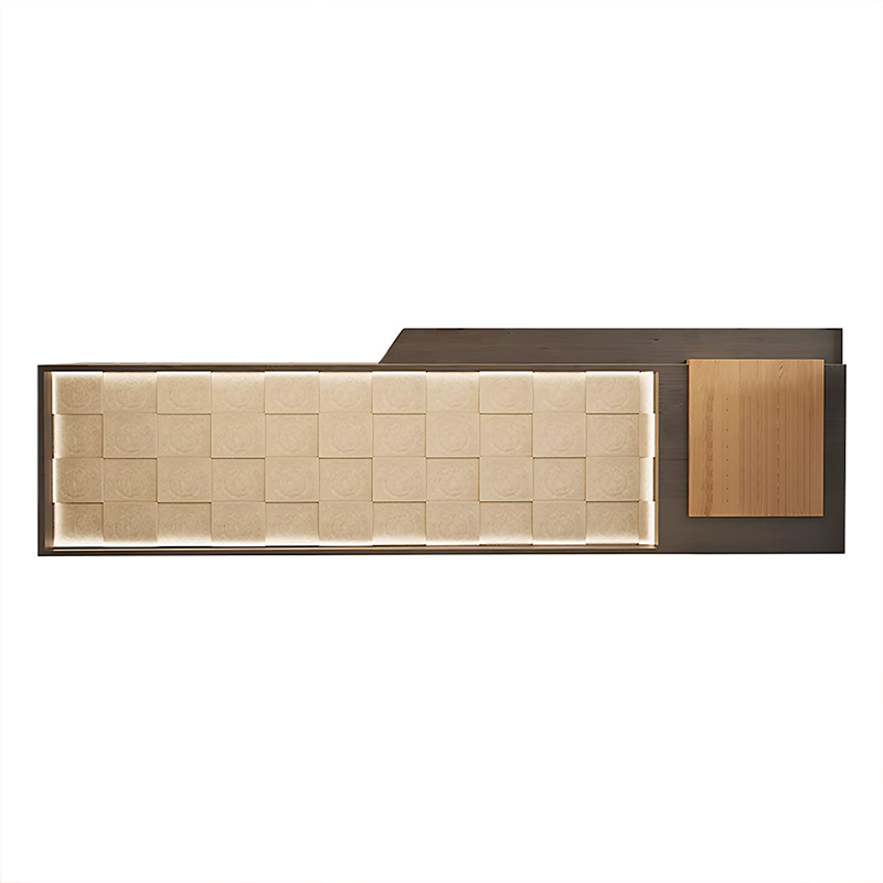 High-End Stylish Reception Desk with Exquisite Wood Grain Design