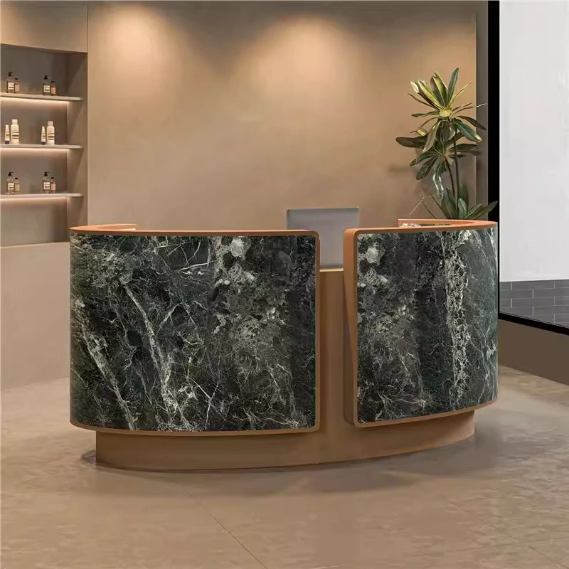 Curved Salon Reception Desk 1- Beauty & Boutique Counter