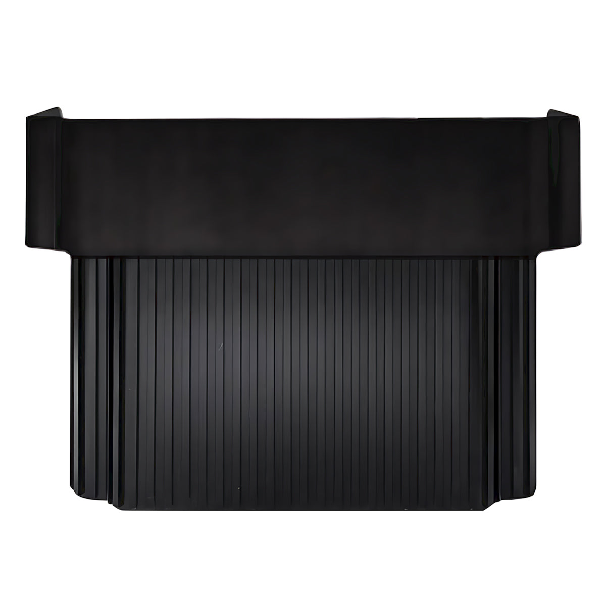 Elegant and Sophisticated Black Reception Desk with Thick Tabletop Design