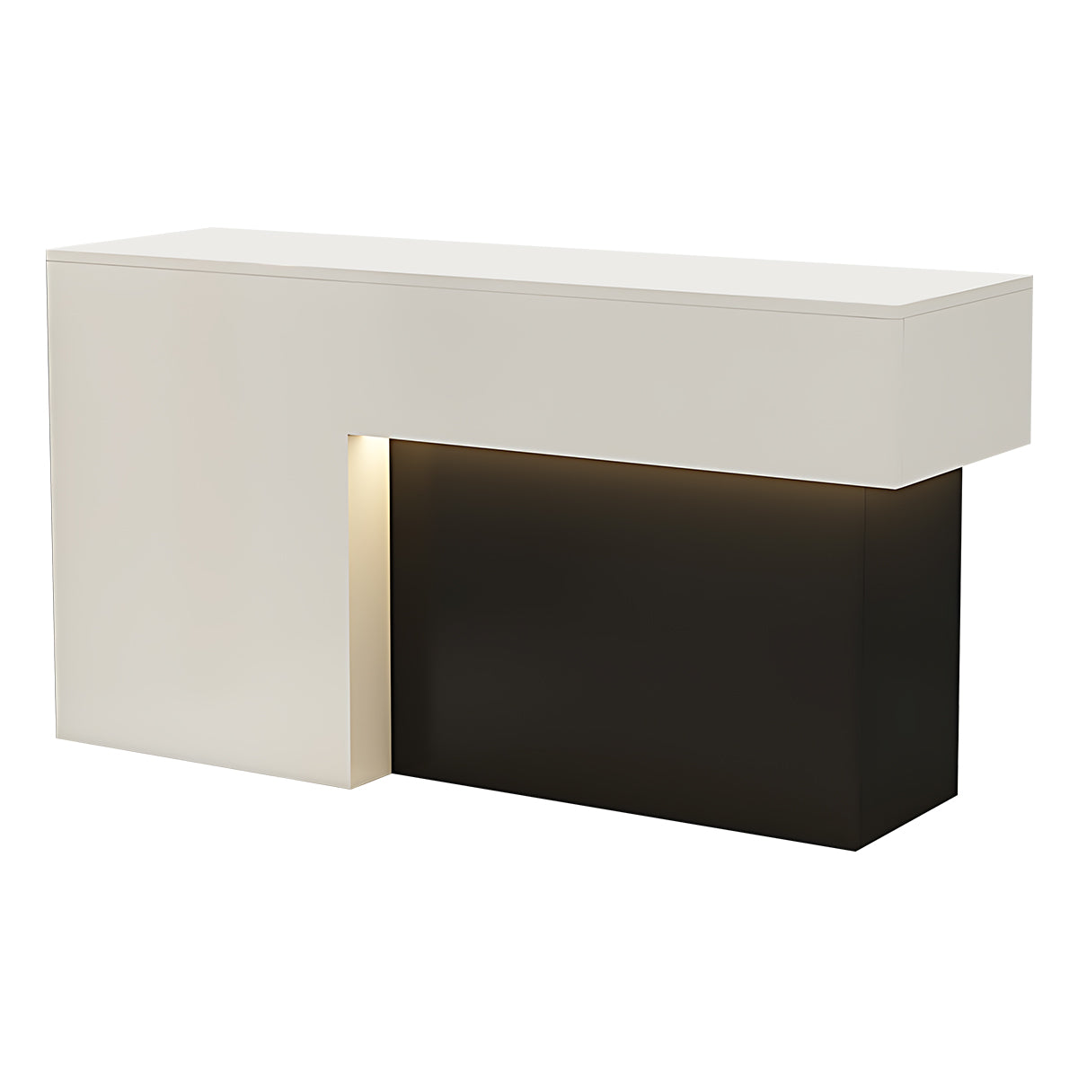 High-End Modern Reception Desk with Elegant LED Lighting and Thickened Desktop