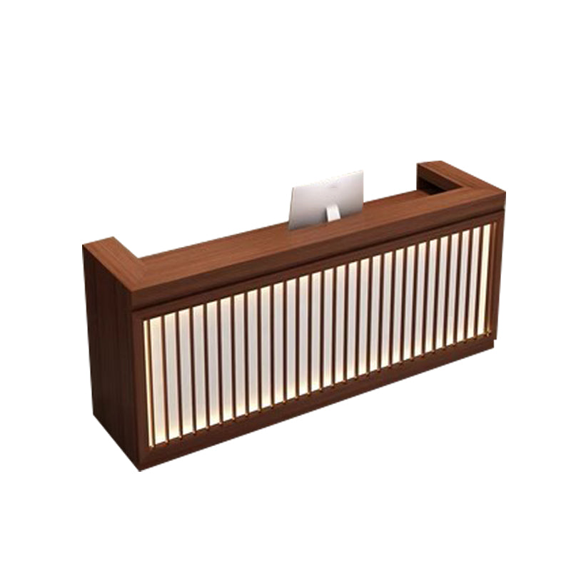 Timeless Minimalist Reception Desk Featuring an Elegant Light Strip Design