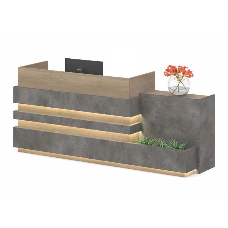 Industrial style office front desk with lights - Anzhap
