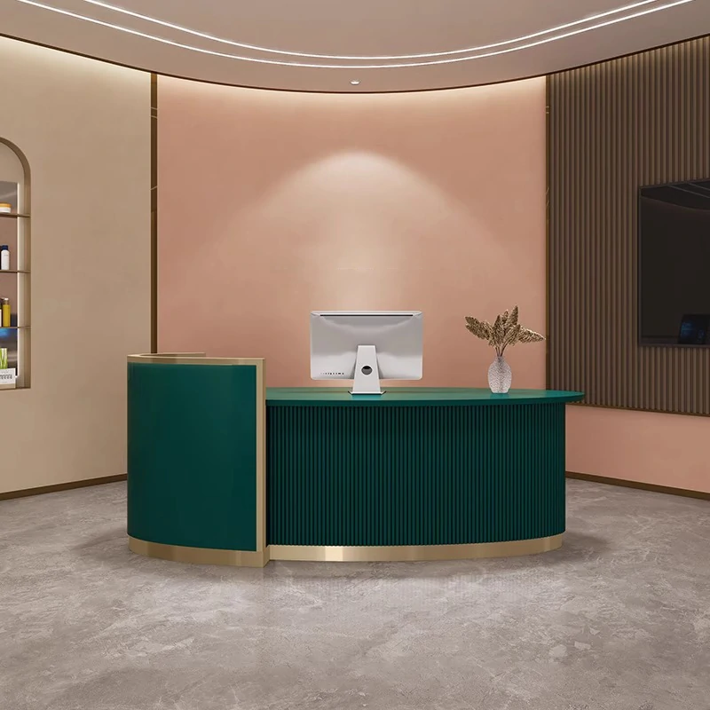 Luxury Lacquer Reception Desk - Medical Spa Clinic Counter_看图王.web