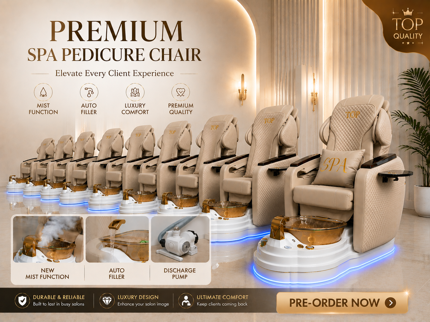 South Carolina Customer Project | 7 Custom G8001 Pedicure Spa Chairs by TOPSPA